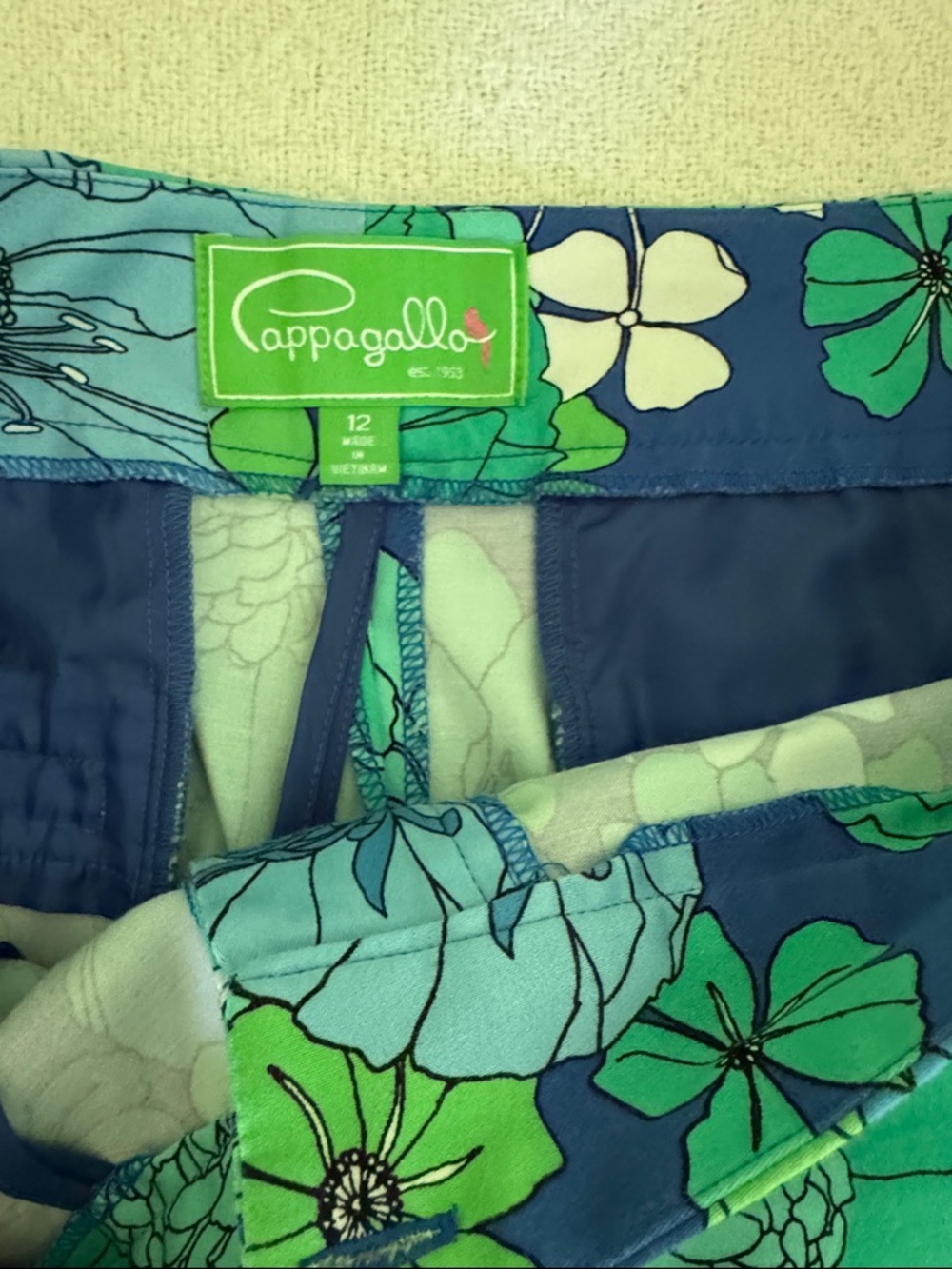 Pappagallo Blue & Green Floral Ankle pants - Picture 3 of 4